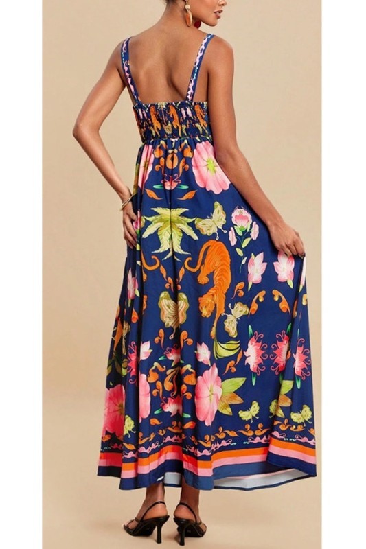 Sloan Navy Tiger Print Dress