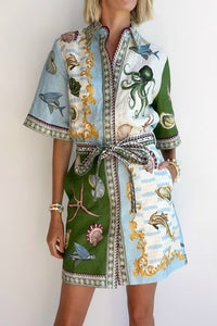 PRE ORDER~ Sullivan Blue and Green Sea Dress~ EST Ship date April 26th
