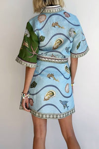 PRE ORDER~ Sullivan Blue and Green Sea Dress~ EST Ship date April 26th
