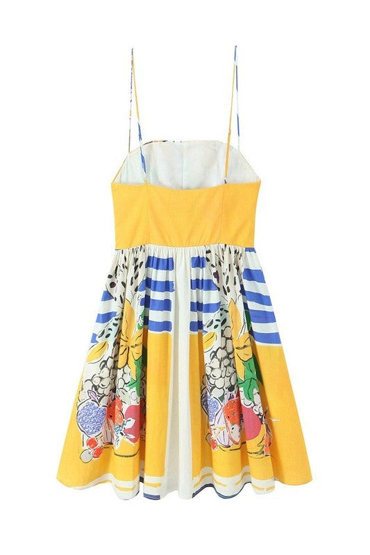 Sunny Yellow Fruit Dress