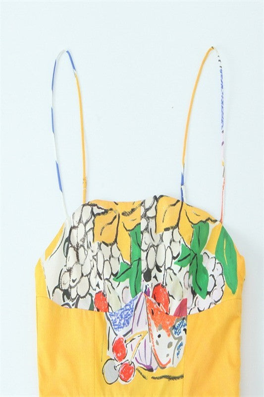 Sunny Yellow Fruit Dress