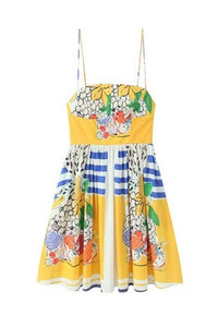 Sunny Yellow Fruit Dress
