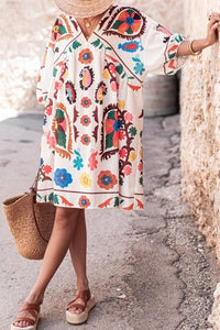 Susie White Multi Print Dress - The Look By Lucy