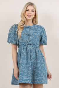 Tucker Floral Print Denim Dress - The Look By Lucy