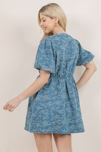 Tucker Floral Print Denim Dress - The Look By Lucy