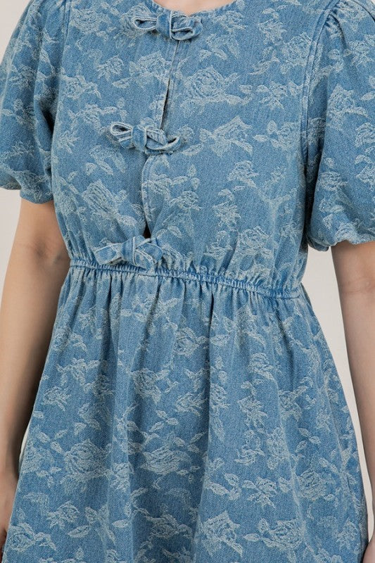 Tucker Floral Print Denim Dress - The Look By Lucy