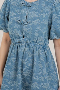 Tucker Floral Print Denim Dress - The Look By Lucy