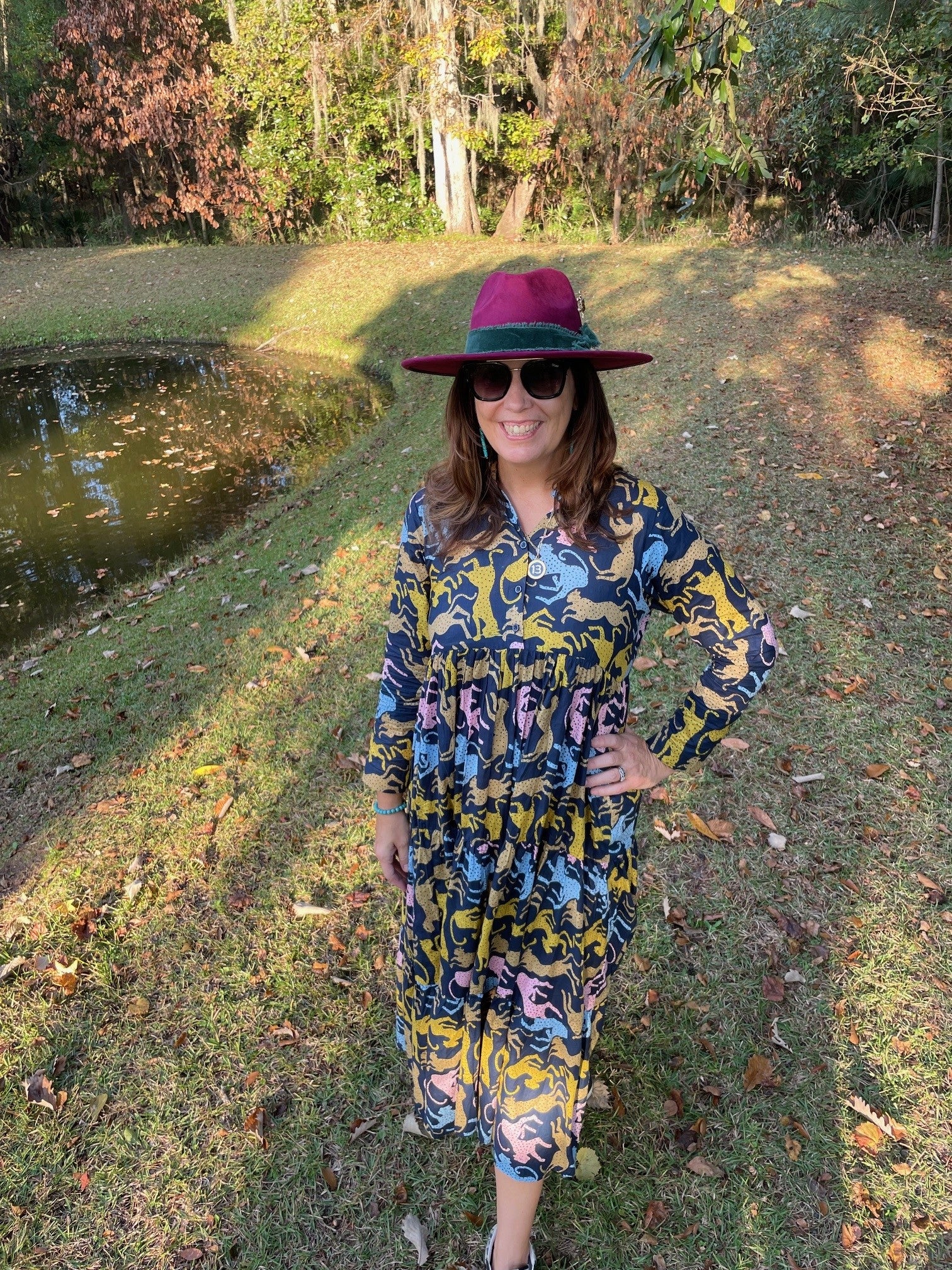 Victoria Navy Cheetah Dress - The Look By Lucy