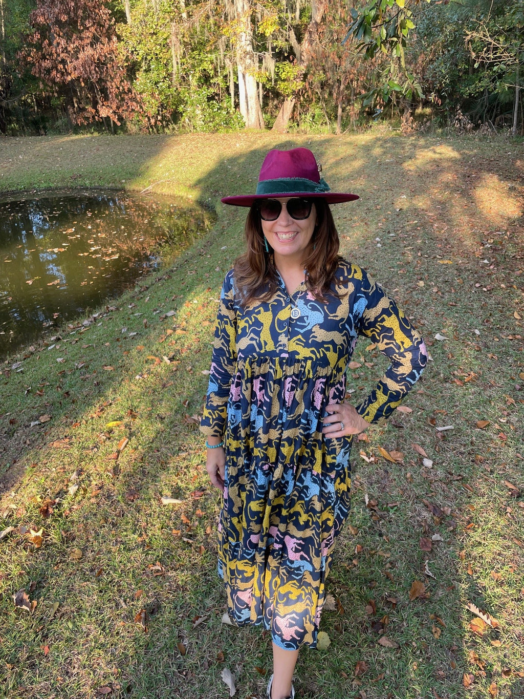 Victoria Navy Cheetah Dress - The Look By Lucy