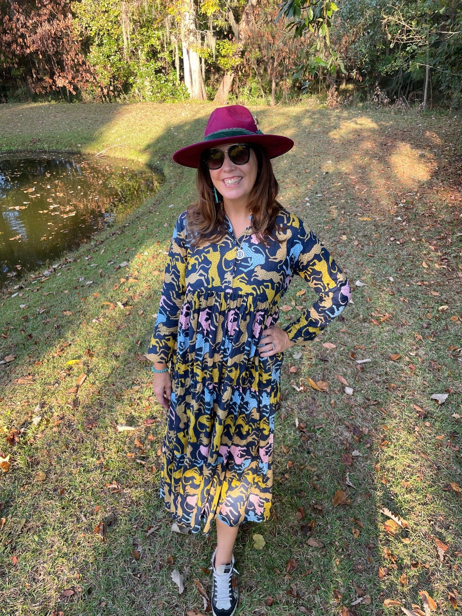 Victoria Navy Cheetah Dress - The Look By Lucy