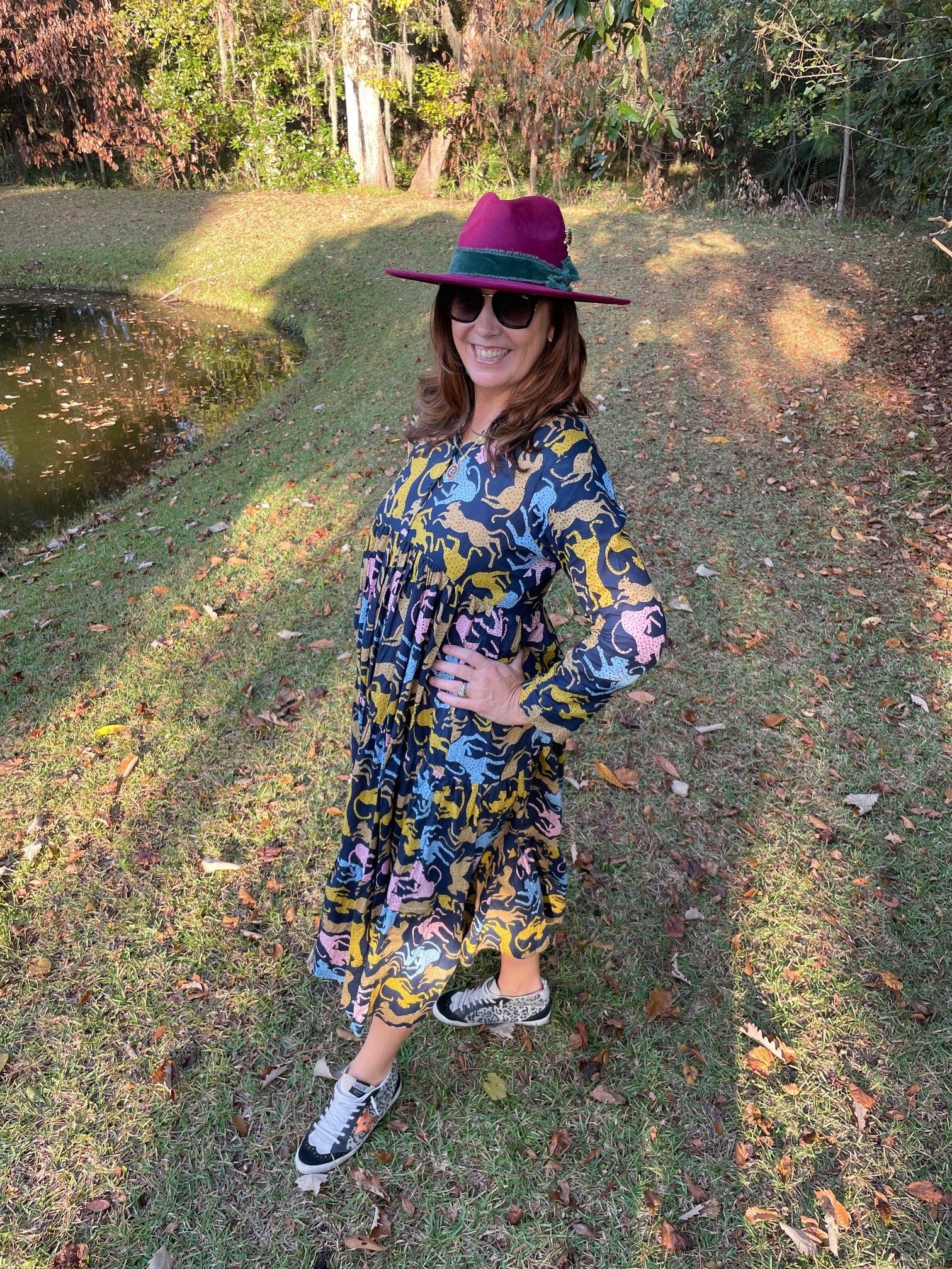 Victoria Navy Cheetah Dress - The Look By Lucy