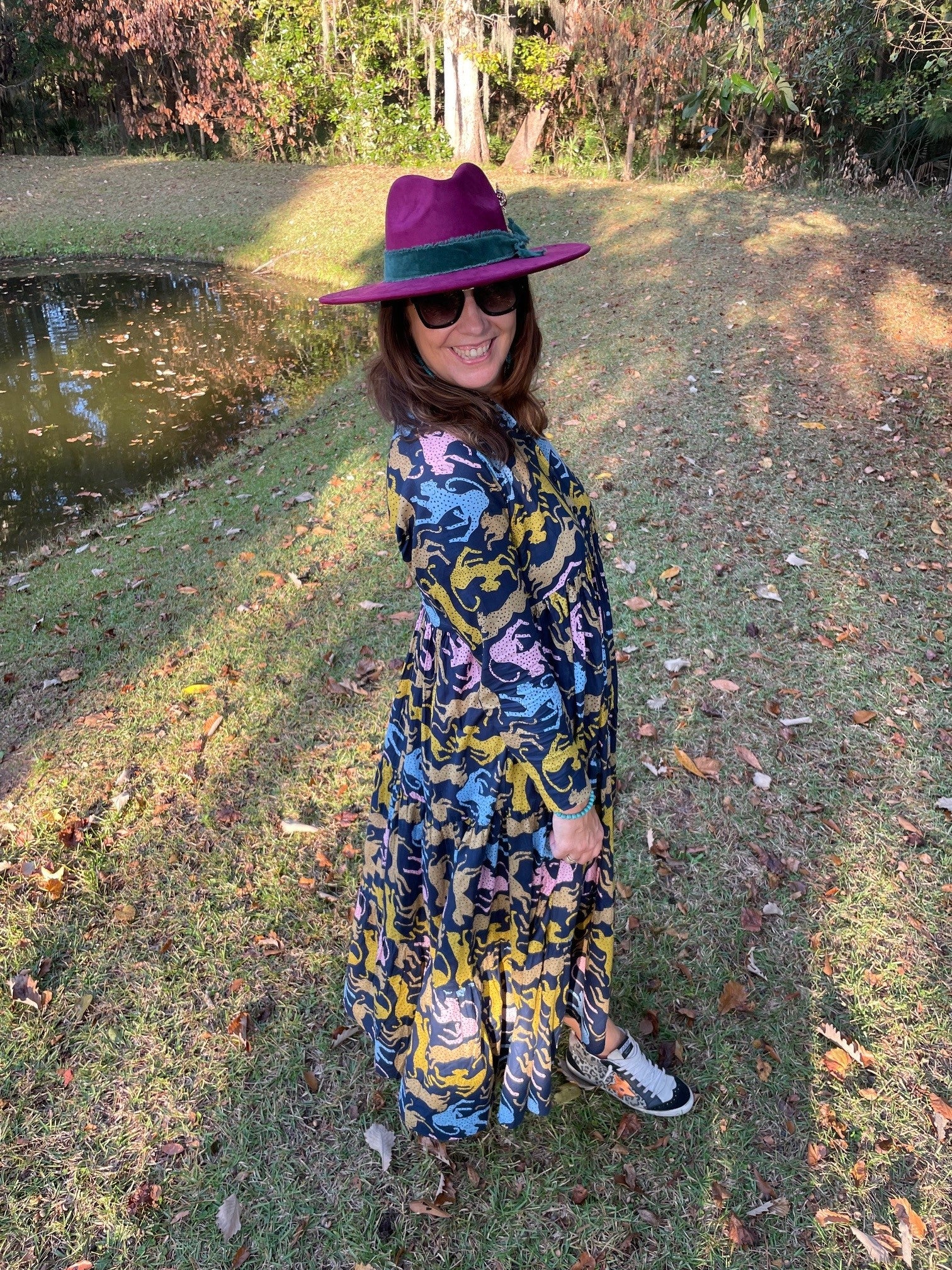 Victoria Navy Cheetah Dress - The Look By Lucy