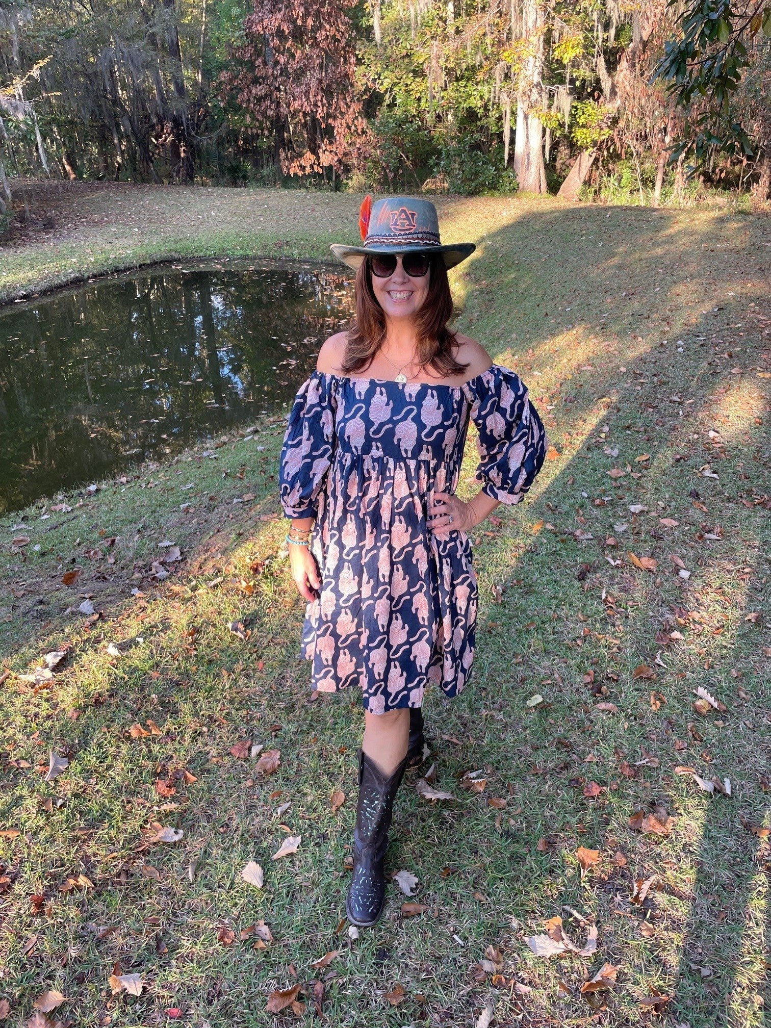 War Eagle Navy and Orange Tiger Dress - The Look By Lucy