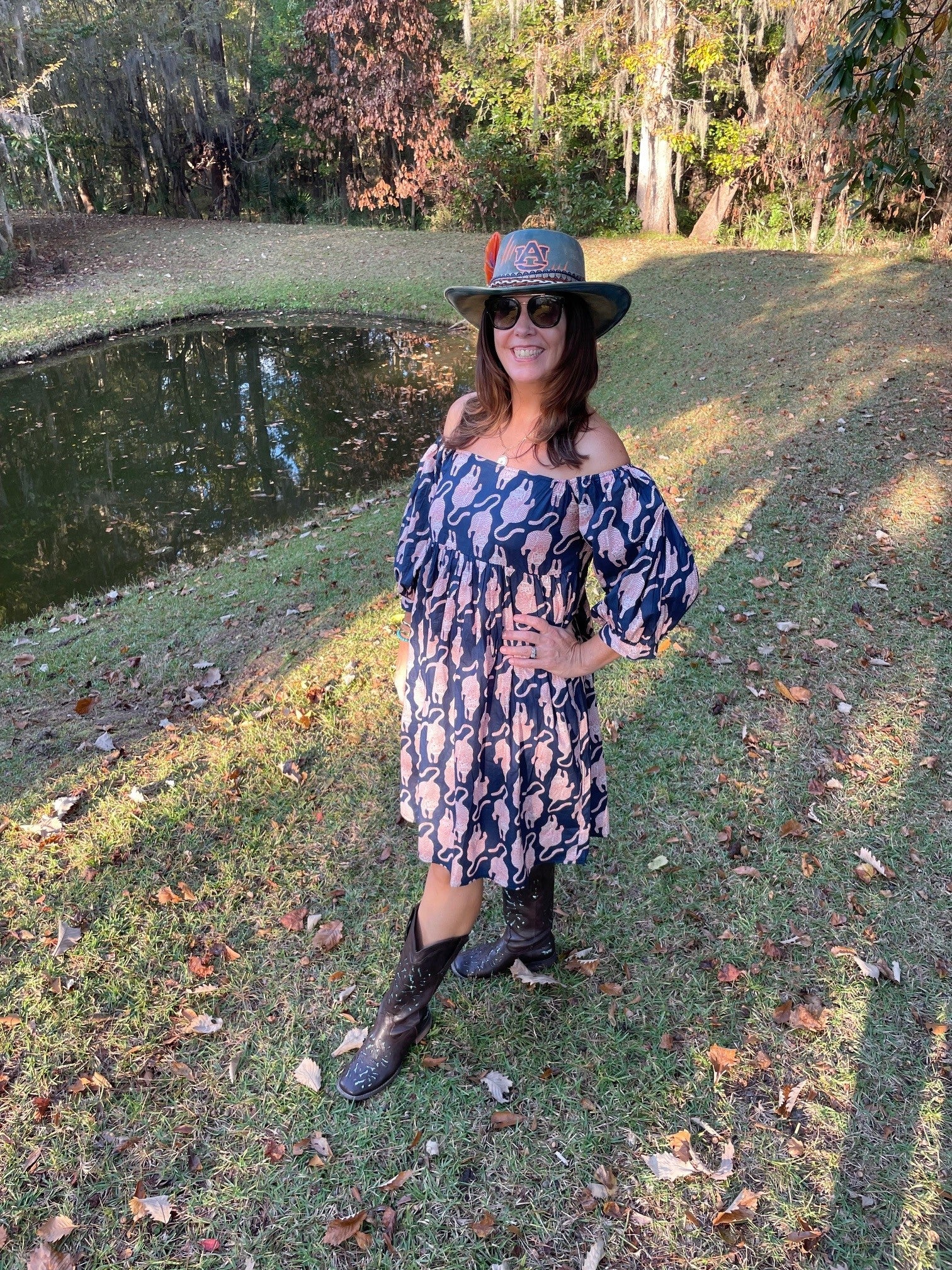 War Eagle Navy and Orange Tiger Dress - The Look By Lucy