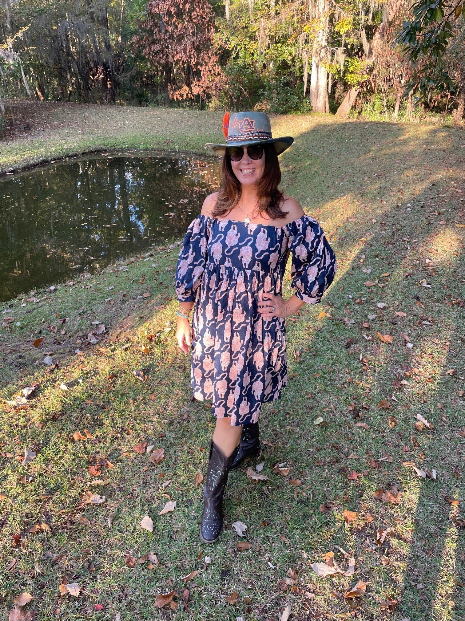 War Eagle Navy and Orange Tiger Dress - The Look By Lucy