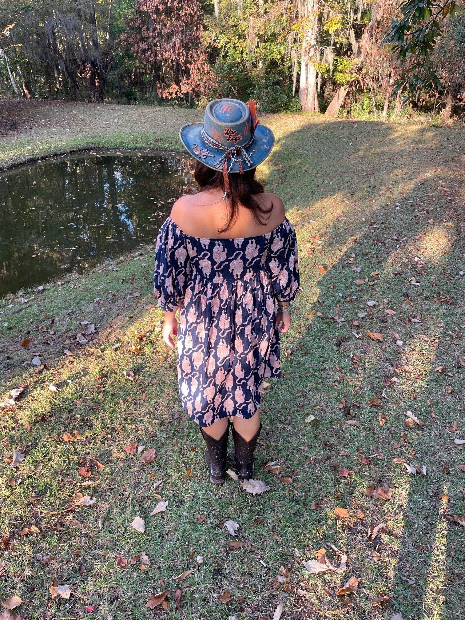 War Eagle Navy and Orange Tiger Dress - The Look By Lucy