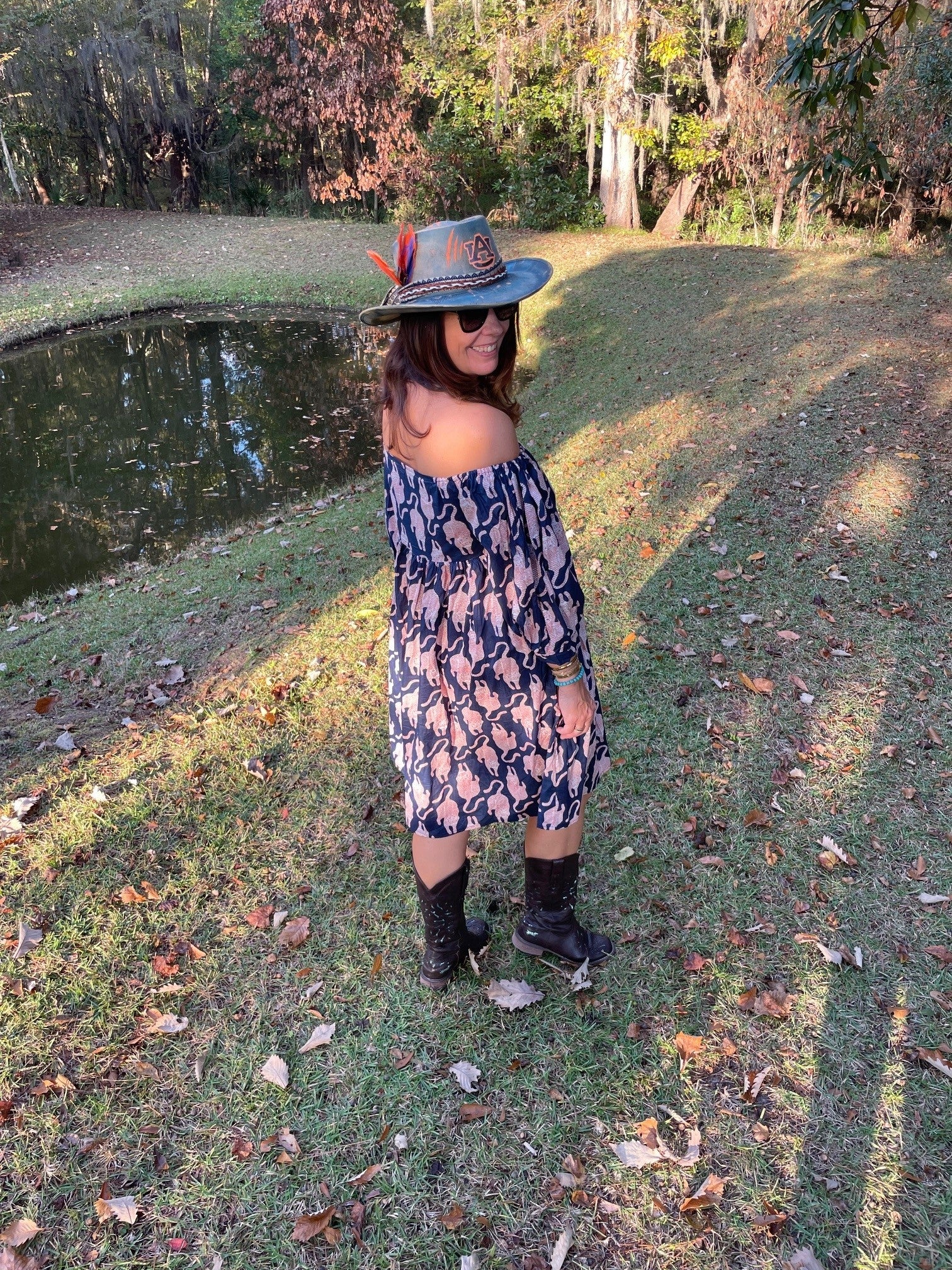 War Eagle Navy and Orange Tiger Dress - The Look By Lucy