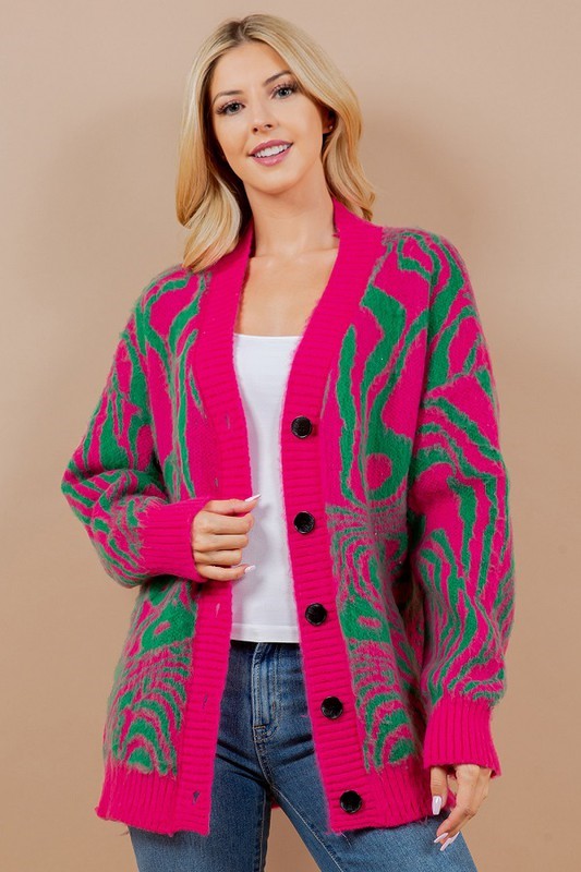 Wicked Pink and Green Cardigan