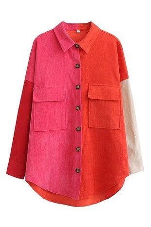 Jen ColorBlock Corduroy Shacket - The Look By Lucy