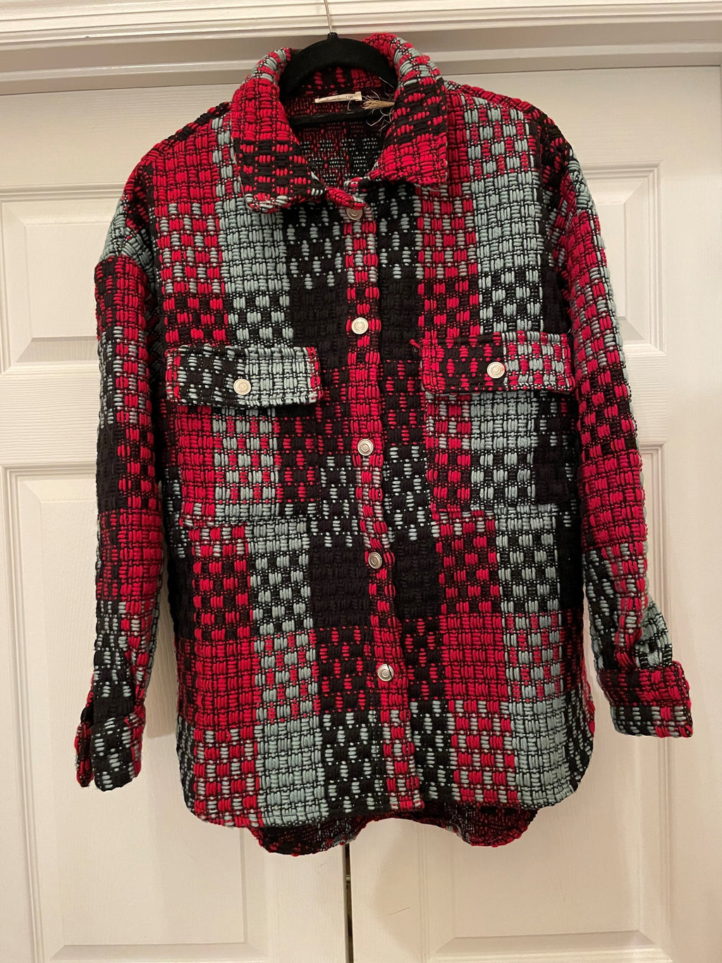 Lisa Red Plaid Shacket - The Look By Lucy