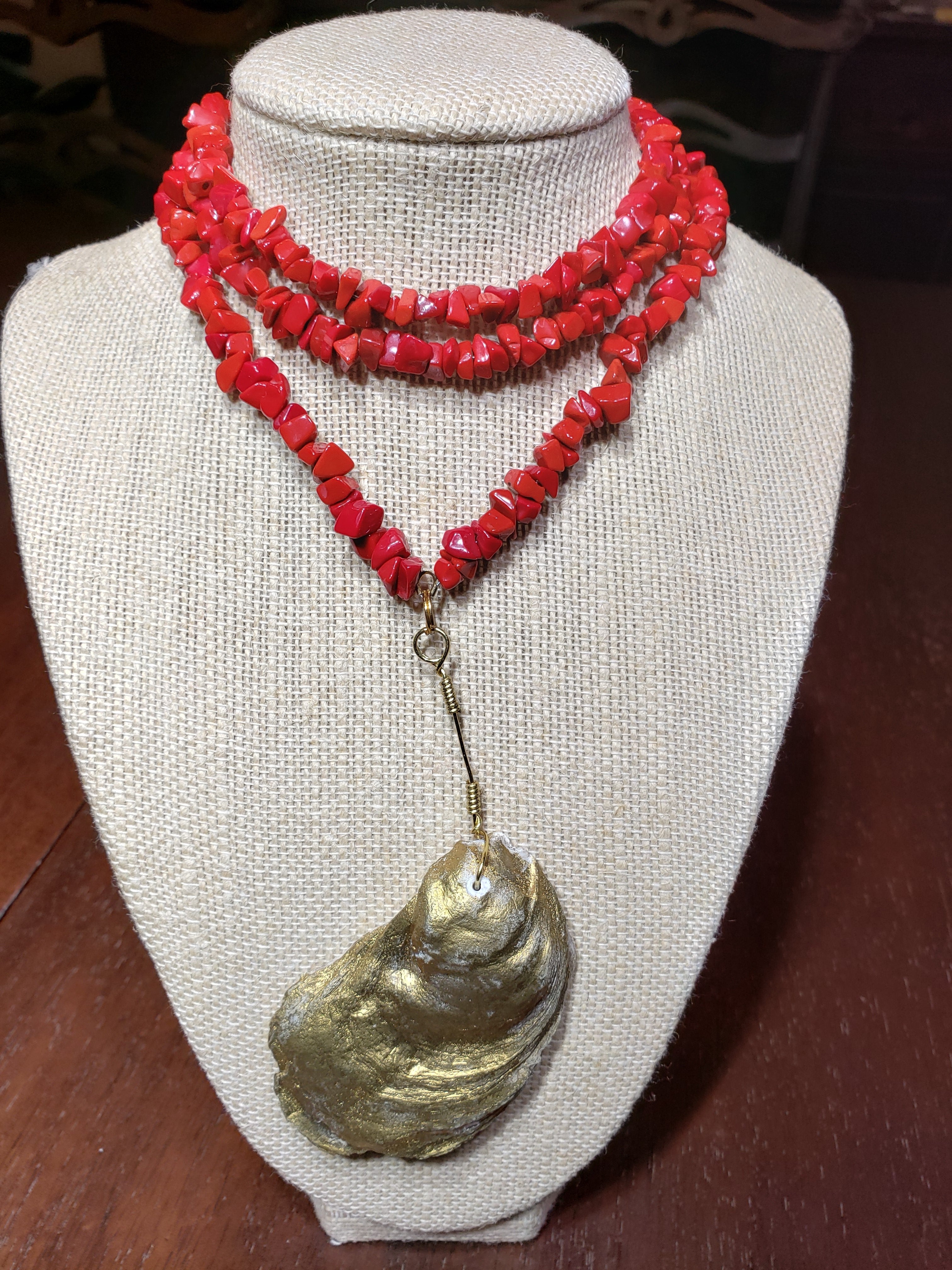 Red Oyster Necklace - The Look By Lucy