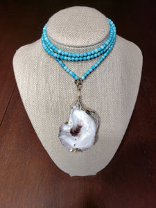 Teal Oyster Necklace - The Look By Lucy