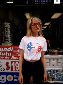 Julie Tie Dye America Lip Shirt - The Look By Lucy