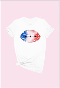 Julie Tie Dye America Lip Shirt - The Look By Lucy